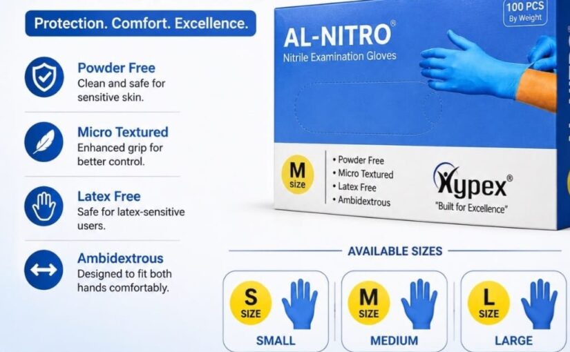 AL-NITRO Nitrile Examination Gloves Medium Features - Zen Enterprise