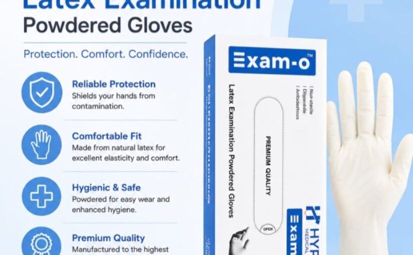 Exam-o Latex Examination Powdered Gloves Medium Features - Zen Enterprise