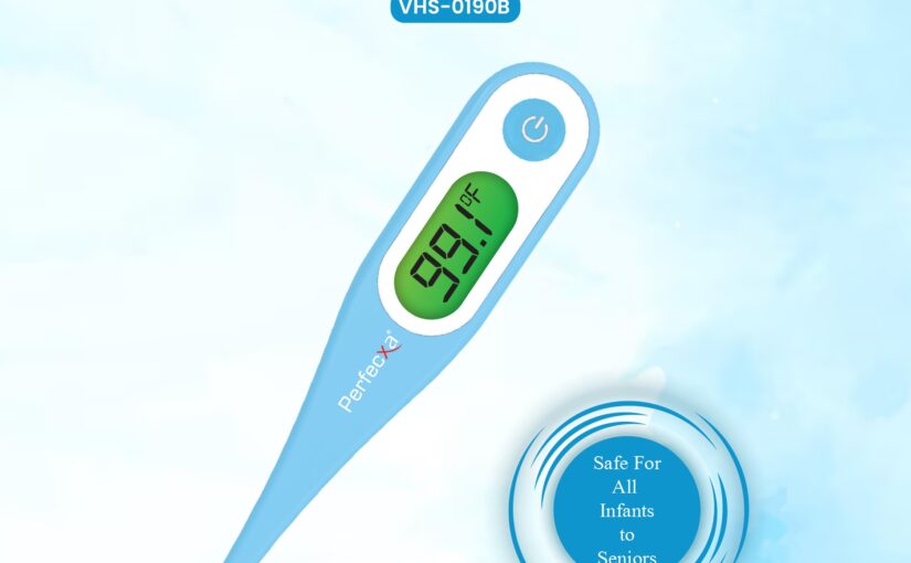 Perfecxa VHS-0190B Digital Thermometer Front View - Zen Enterprise